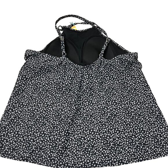 Kona Sol Women's Black Print High Neck Tankini Swim Top - Size Large - NWT - Picture 6 of 7